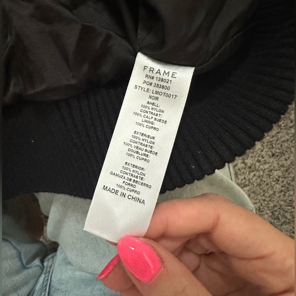 Frame Women's Black Bomber Jacket - Picture 5 of 5